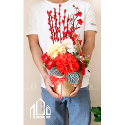 Bình hoa tết sung túc (cắm sẵn như ảnh)