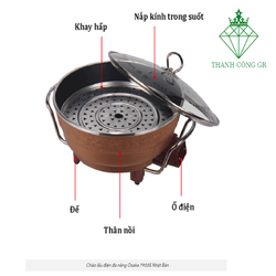 Nồi Lẩu OSAKA ( Nướng Hấp Hầm ) Đáy Inox Mặt Nướng Chống Dính