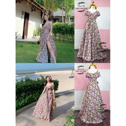 >> BÁO GIÁ ĐẦM MAXI HOA ĐẦM DÀI TRỄ VAI THỜI TRANG THIẾT KẾ HITY DRE125 (IN LÁ XANH) | Shopee Lazada Sendo Tiki mới nhất 160 miễn phí chỉnh váy maxi hoa trễ vai váy xẻ tà đi tiệc du lịch thời trang sống ảo thiết kế cao cấp