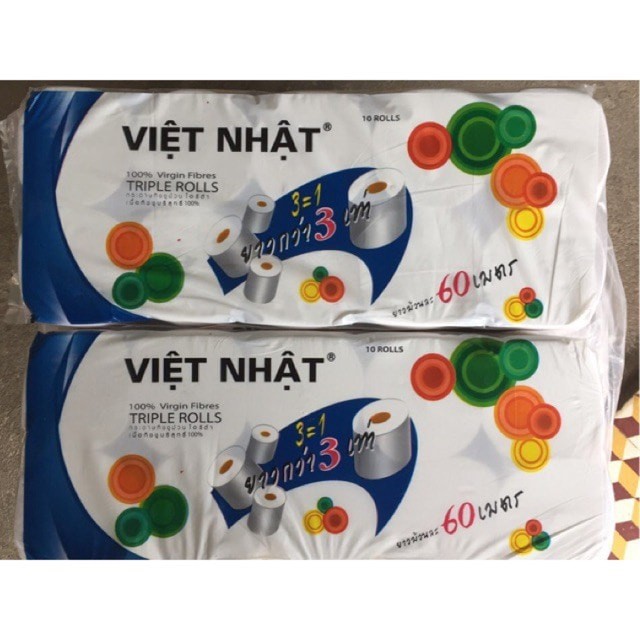 1 Bịch 10 Cuộn Giấy Vệ Sinh VIỆT NHẬT Không Lõi