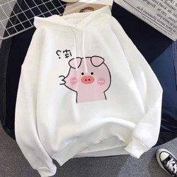 Áo Hoodie Hình Heo Bẹo Má - Freesize