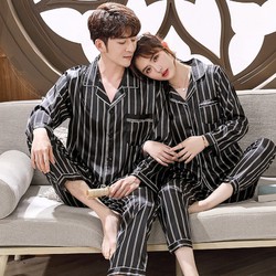 Đồ bộ Pyjama mặc nhà Nam chất liệu phi bóng rũ mềm mại, sọc trẻ trung -88217 Đồ bộ Pyjama mặc nhà Nam chất liệu phi bóng rũ mềm mại, sọc trẻ trung -88217