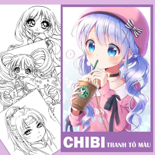 Bộ Tranh Tô Màu Anime Chibi Khổ A4 - Chất Liệu Giấy Phác Thảo Dày Đẹp -  (Chat Với Shop Để Chọn Tranh Màu Nước) Tại Hà Nội | Raoxyz