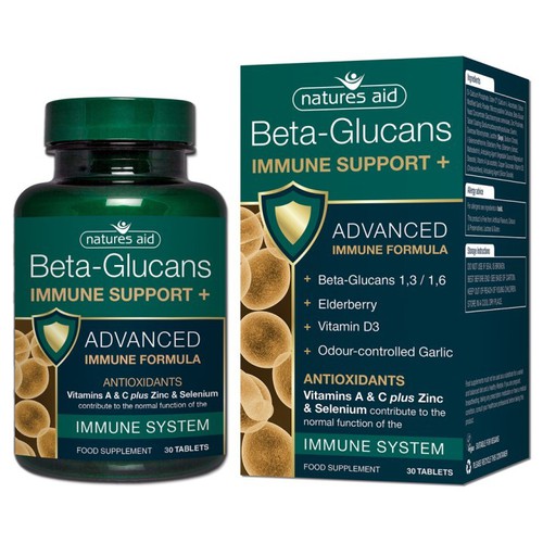 Natures Aid Beta Glucans Immune Support + - Tăng Cường Sức Đề Kháng - Chai 30 Viên - Luxcare - NABGIS
