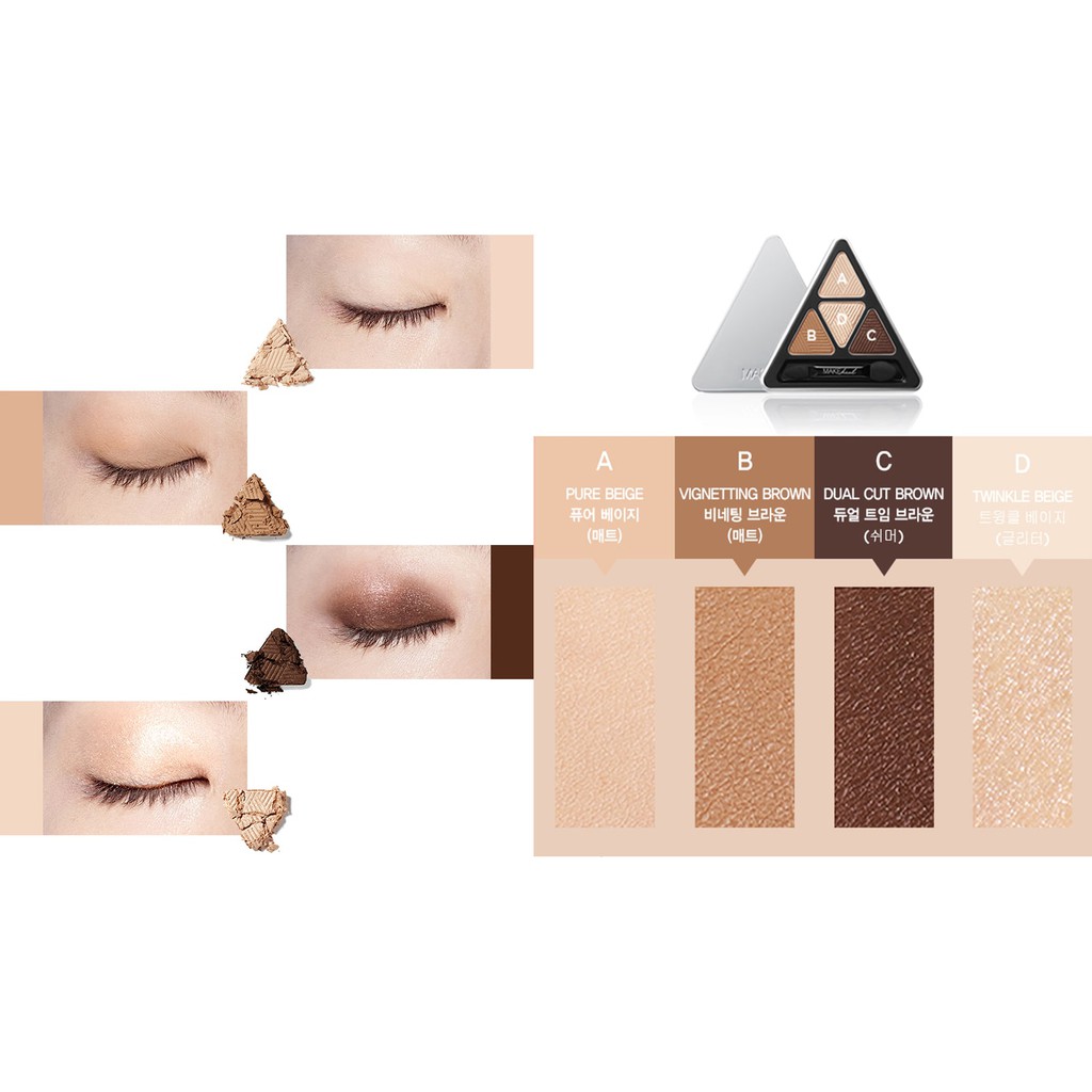 Bảng Phấn Mắt 4 Màu MAKEheal Hidden Triangle Palette 4g - 2880022332 8
