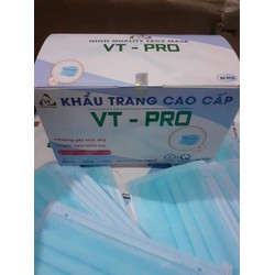 khẩu trang y tế vt-pro 4 lớp kháng khuẩn (combo 3hộp)