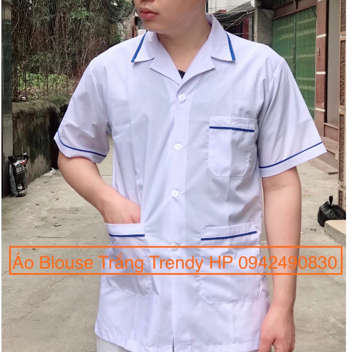Áo Blouse Trắng Có Viền Xanh Điều Dưỡng, Y Tá Nam Nữ Cộc Tay, Dài Tay - Giá  Sendo Khuyến Mãi: 139,000Đ - Mua Ngay! - Tư Vấn Mua Sắm & Tiêu