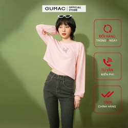 Áo thun nữ croptop- Áo thun nữ tay dài in bướm GUMAC ATB131 – ATB131