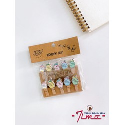 Kẹp Gỗ Treo Ảnh Kèm Dây Dù Phong Cách Hàn Quốc - Set Kẹp Ảnh Cute