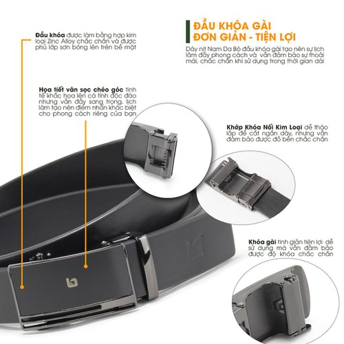 THẮT LƯNG/DÂY NỊT NAM DA BÒ KIM BẢO T-KB04