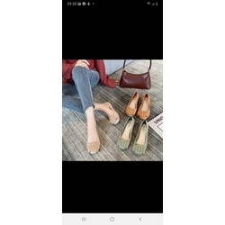Giày bệt nơ vuông nhựa dẻo