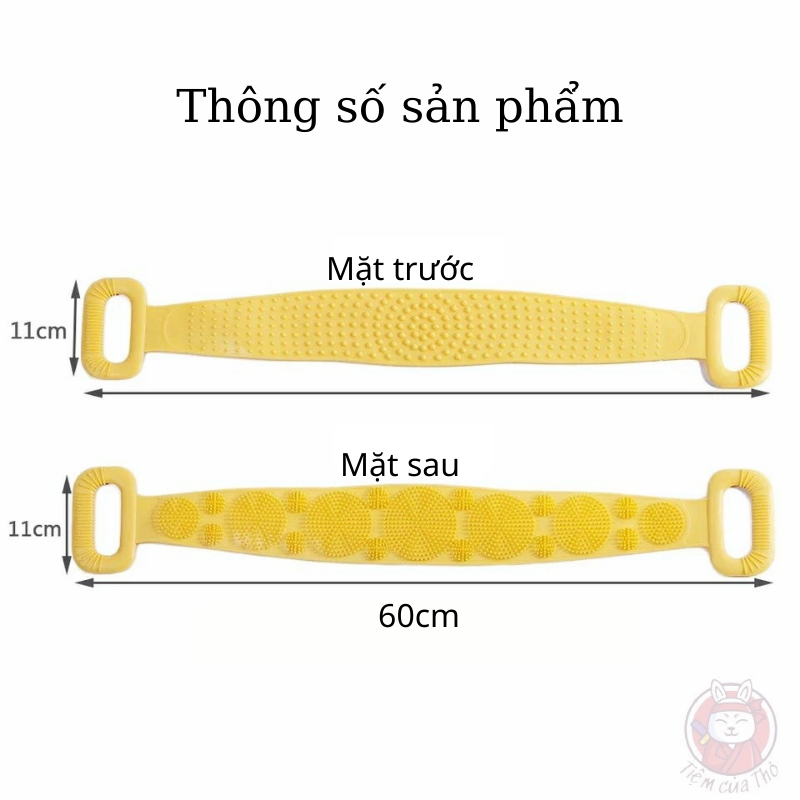 Dây đai kì lưng tắm rửa tẩy tế bào chết bằng silicon 2 mặt siêu mềm