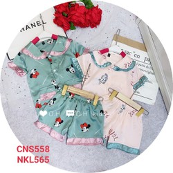 PIJAMA LỤA BÈO NHÍ CHO BÉ CƯNG