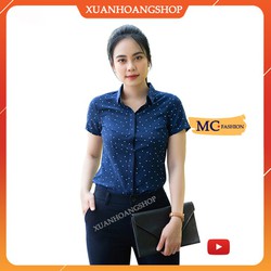 Áo Sơ Mi Nữ Đẹp Mc Fashion, Chấm Bi, Cổ Đức, Cộc Ngắn Tay, Kiểu Công Sở,4 Màu( Vàng-Đỏ-Xanh Tím Than-Trắng) A0257 Áo Sơ Mi Nữ Đẹp Mc Fashion, Chấm Bi, Cổ Đức, Cộc Ngắn Tay, Kiểu Công Sở,4 Màu( Vàng-Đỏ-Xanh Tím Than-Trắng) A0257