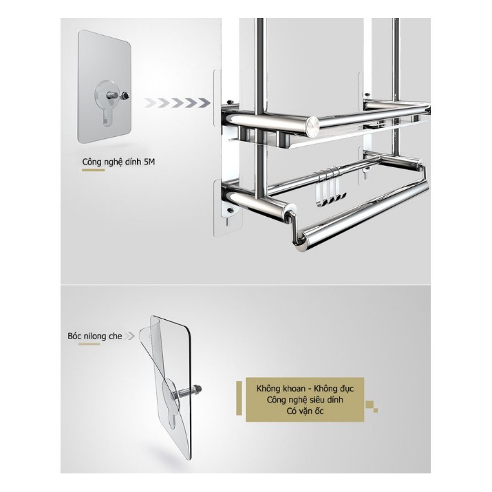 Bộ 5 đinh vít dán tường siêu bền chắc không cần khoan tường  nhiều size