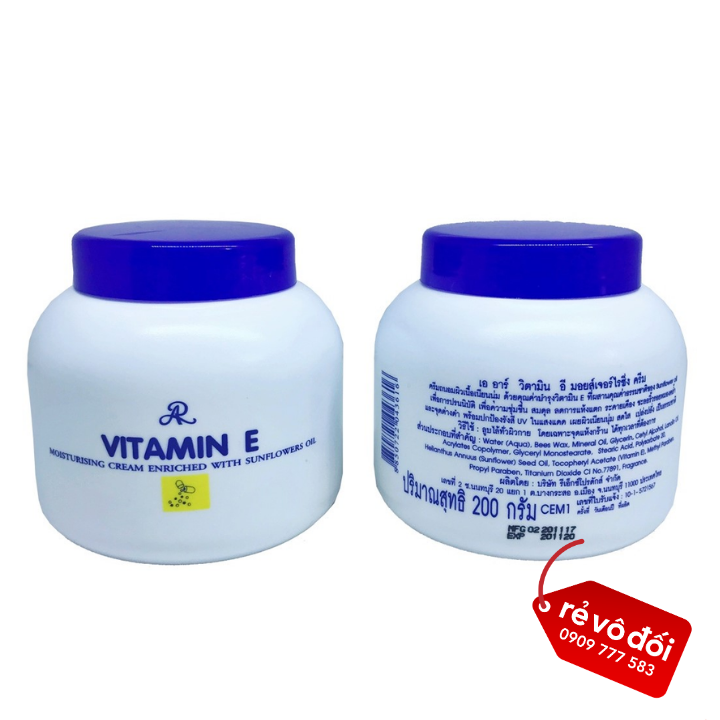 Kem Dưỡng Ẩm Aron Vitamin E 200g - Thái Lan