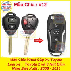 Chìa Khoá Gập Xe Toyota Fortuner Innova Hilux Yaris Vios 2006 đến 2014 Chìa Khoá Gập Xe Toyota Fortuner Innova Hilux Yaris Vios 2006 đến 2014
