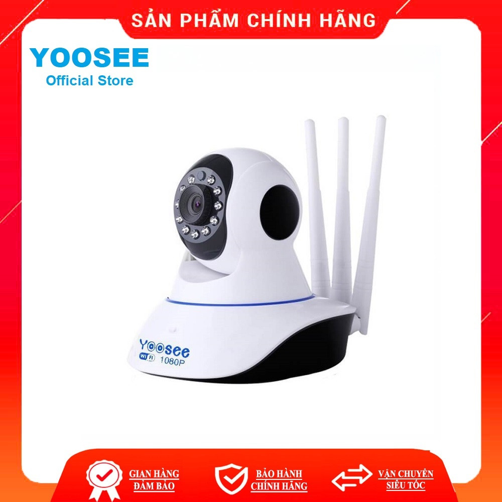 Hình ảnh Bộ camera wifi giám sát Yoosee 3 râu 3.0M FullHD 8 đèn đàm thoại 2 chiều, ban đêm có màu, xoay 360 độ