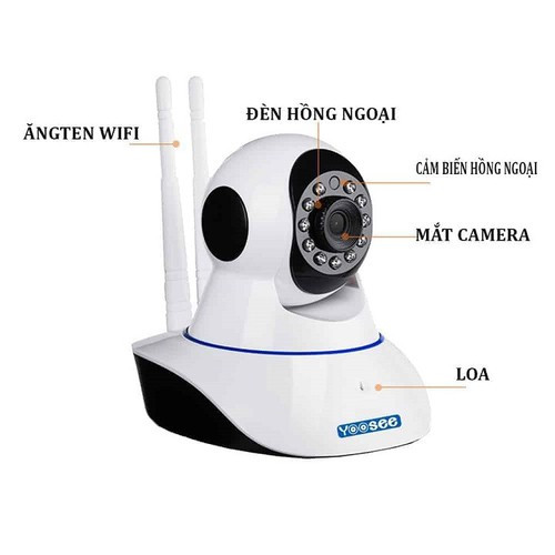 Hình ảnh Bộ camera wifi giám sát Yoosee 3 râu 3.0M FullHD 8 đèn đàm thoại 2 chiều, ban đêm có màu, xoay 360 độ