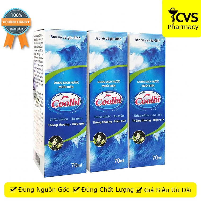 Hình ảnh Dung dịch nước muối biển Coolbi - Xịt mũi họng dành cho người bị nghẹt mũi, ngăn ngừa hôi miệng, sâu răng - cvspharmacy