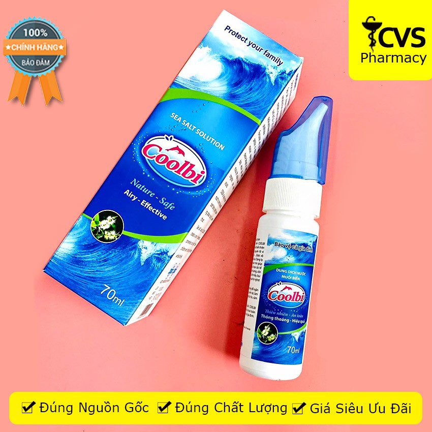 Hình ảnh Dung dịch nước muối biển Coolbi - Xịt mũi họng dành cho người bị nghẹt mũi, ngăn ngừa hôi miệng, sâu răng - cvspharmacy