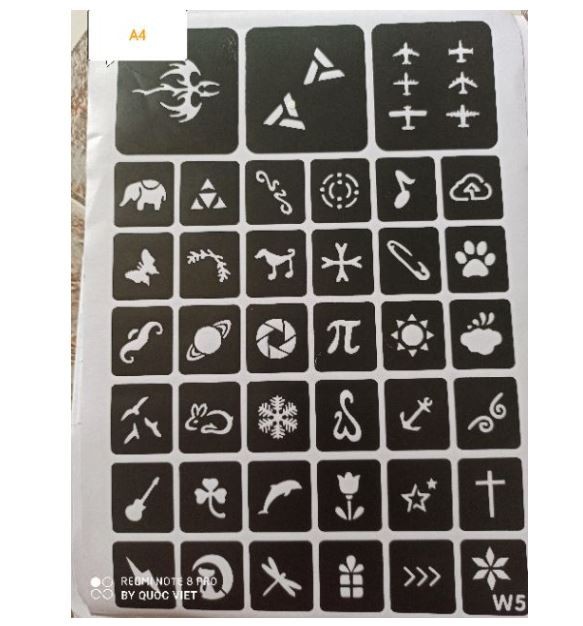 Bộ xăm tạm thời 15 ngày (gồm 1 lọ mực xăm + 1 khuôn xăm)