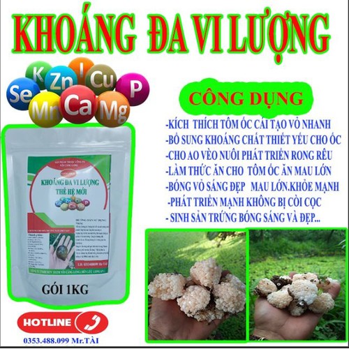 KHOÁNG ĐA VI LƯỢNG (CHO MÔI TRƯỜNG NUÔI ỐC)