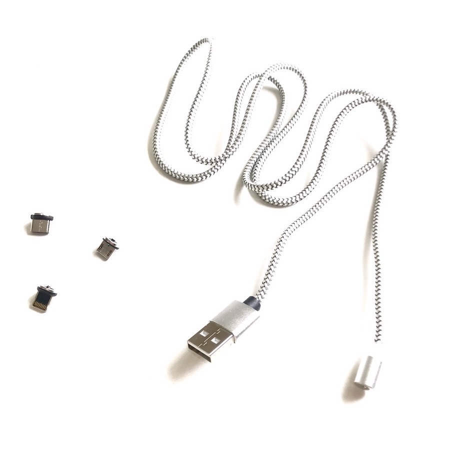 Hình ảnh Cáp sạc từ hít nam châm dây dù 3 in 1 -Type C- Iphone - Micro Usb New