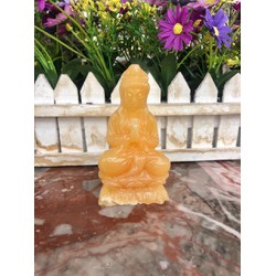Tượng Phật Bà Quan Thế Âm Bồ Tát ngồi đài sen trang trí xe ôtô xe hơi, bàn thờ đá ngọc hoàng long - Cao 10cm