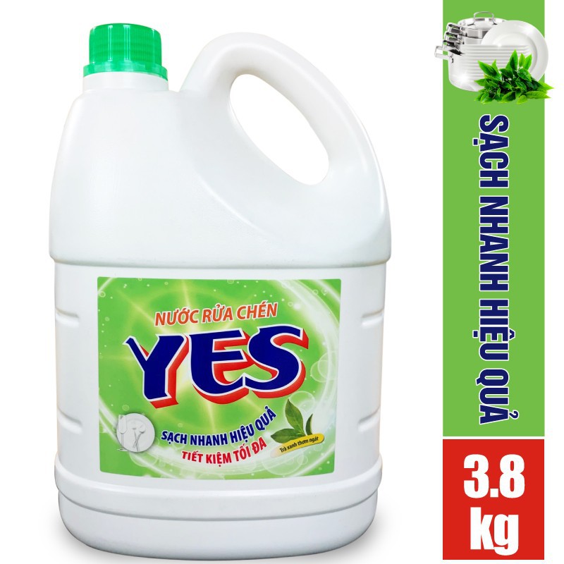 Nước rửa chén Yes hương trà xanh 3.8Kg