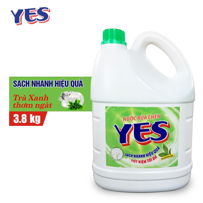 Nước rửa chén Yes hương trà xanh 3.8Kg