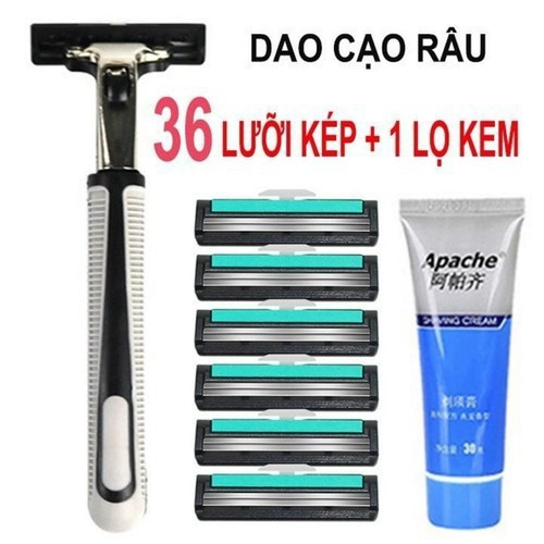 Bộ dao cạo râu cao cấp 38 món (1 dao cạo + 36 lưỡi + 1 tuýp kem cạo)