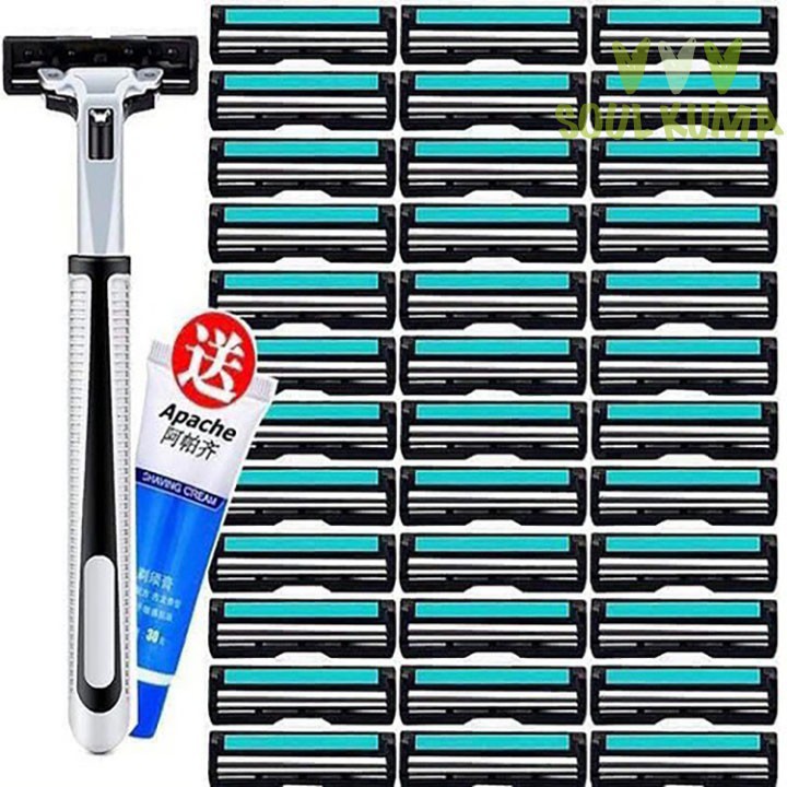 Bộ dao cạo râu cao cấp 38 món (1 dao cạo + 36 lưỡi + 1 tuýp kem cạo)