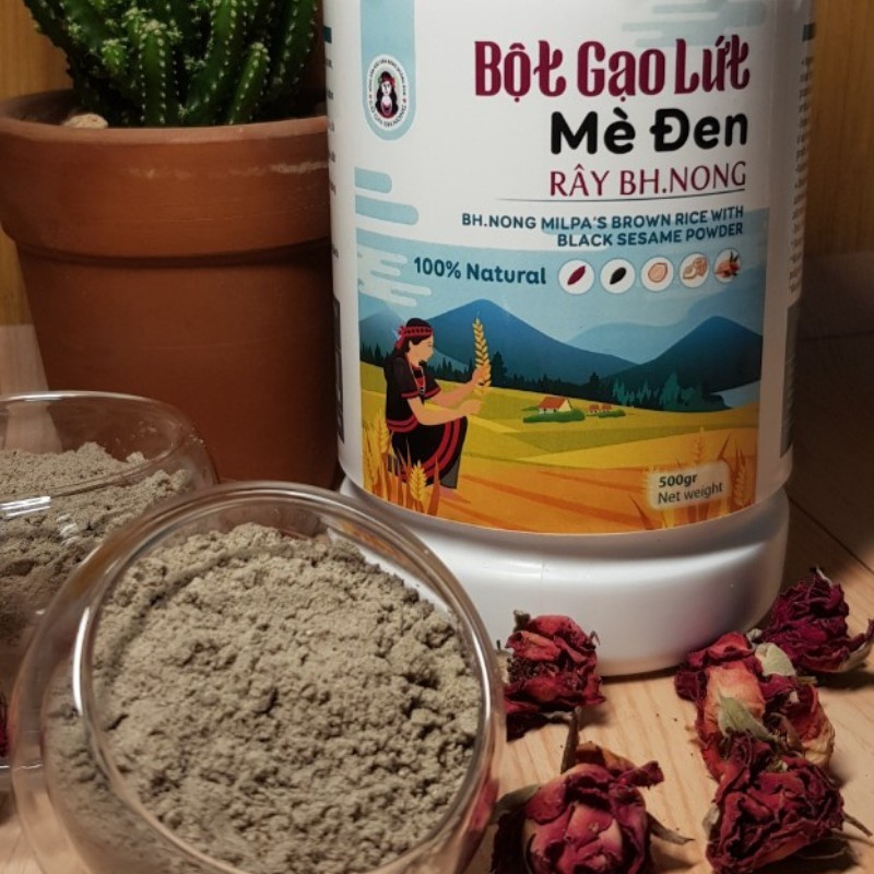 Bột Gạo Lứt Mè Đen Rẫy Cô Gái Bhnong Hỗ Trợ Giảm Cân Lợi Sữa