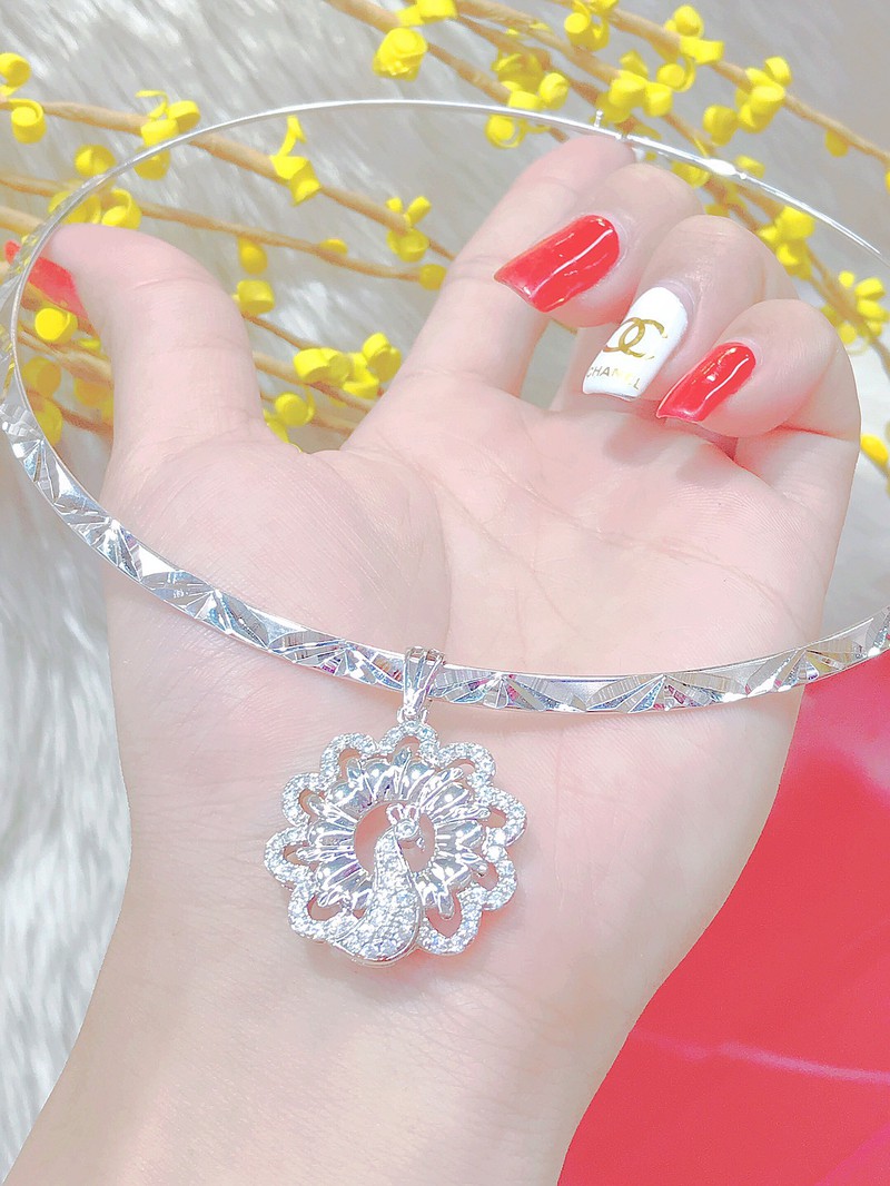Kiềng cổ mặt con công xi kim cao cấp H439 - H439 1