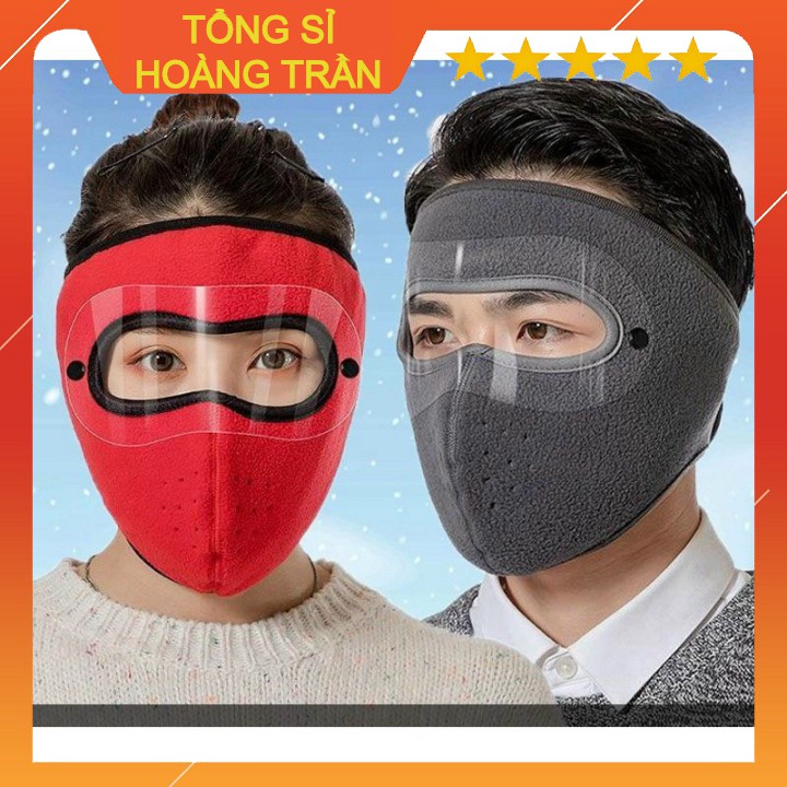 Khẩu trang ninja 2in1 có kính Lót nỉ Chống bụi chống mưa gió bảo vệ mắt - 6772228123 2