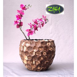Chậu trồng cây trang trí ZAHA, mã CH181-064, Nhựa composite, dán vỏ dừa