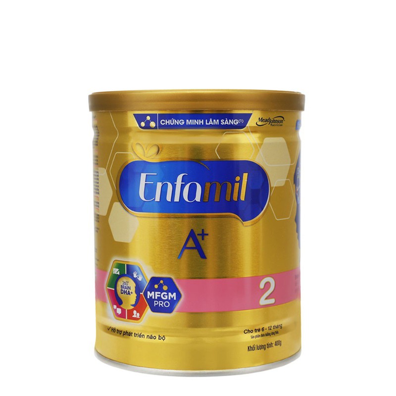 MẪU MỚI- Sữa bột Enfamil A+ số 2 bé 6-12 tháng, lon 400g, DATE MỚI 2023
