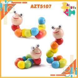 Đồ Chơi Gỗ Con Sâu Uốn Dẻo Cho Bé