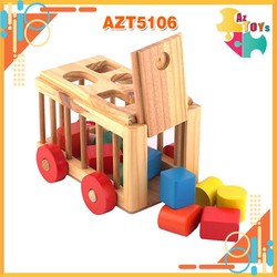 Xe Thả Hình Khối Bằng Gỗ Cho Bé