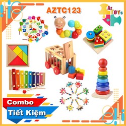 Combo Đồ Chơi Gỗ Phát Triển Tư Duy, Kỹ Năng Cho Bé