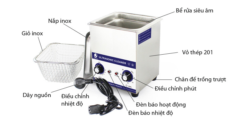 Hình ảnh MÁY SIÊU ÂM KIM PHUN XĂNG ULTRASONIC CLEANER 2 LÍT