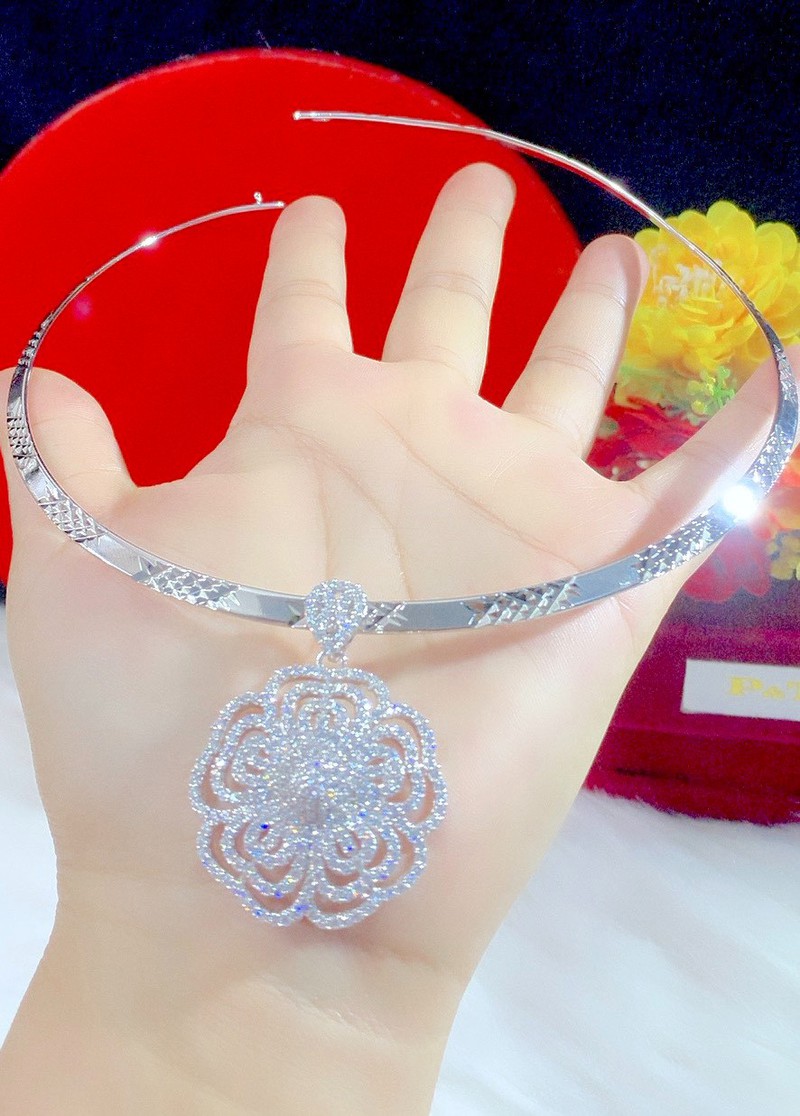 Kiềng cổ mặt hoa xi kim cao cấp P491 - P491 1