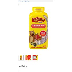 Kẹo dẻo bổ sung canxi Lil Critters Calcium + D3 Gummy Bears