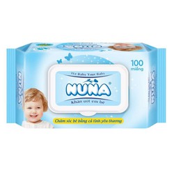 Khăn ướt Nuna 100 miếng không mùi