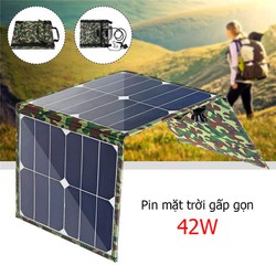 Pin mặt trời gấp gọn 42W 18V camping cắm trại - foldable solar panel