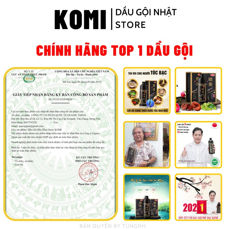 KOMI - DẦU GỘI SỐ 1 NHẬT BẢN - XỬ LÝ MÁI TÓC BẠC NHANH CHÓNG-HIỆU QUẢ