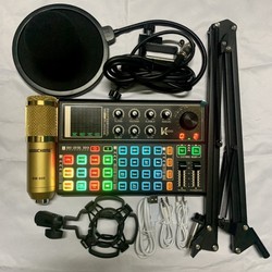COMBO THU ÂM LIVESTREAM MIC WOAICHANG BM900-CARD K300 mới nhất có auto tune bh 1 năm