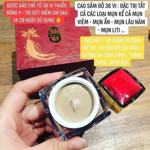 Cao mụn sâm đỏ 36 vị thuốc bắc