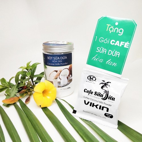 Bột Sữa Dừa Hòa Tan , hũ 200g, thơm ngon dùng pha chế thức uống và các món ăn.